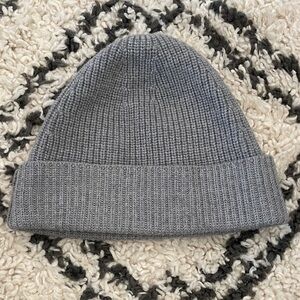 Everlane Gray Wool Ribbed Beanie